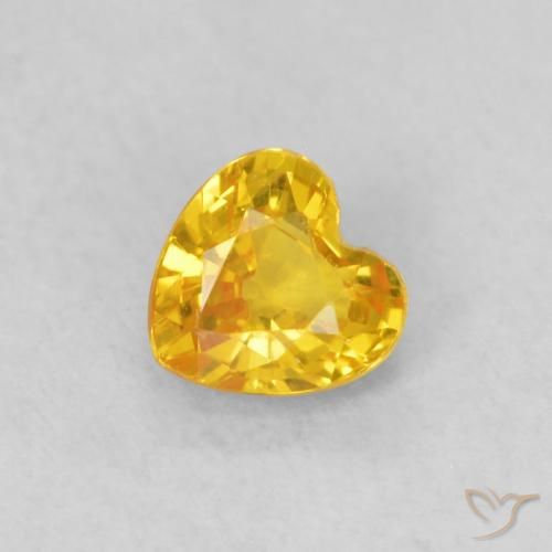 0.39ct Naturel Or moyen Saphir, Cœur, VS