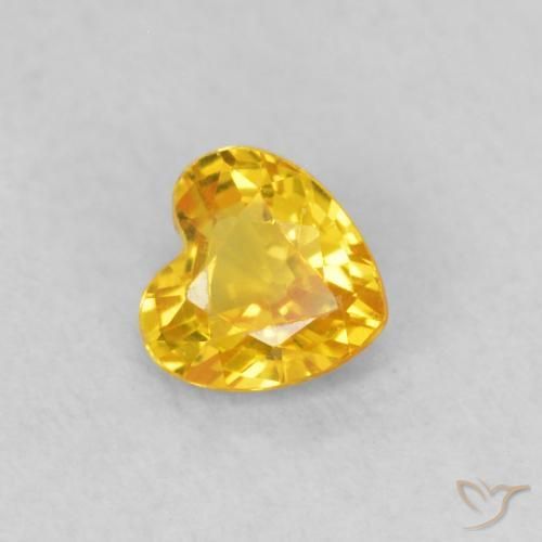 Saphir Or moyen naturelle Cœur, 0.39 ct, VS