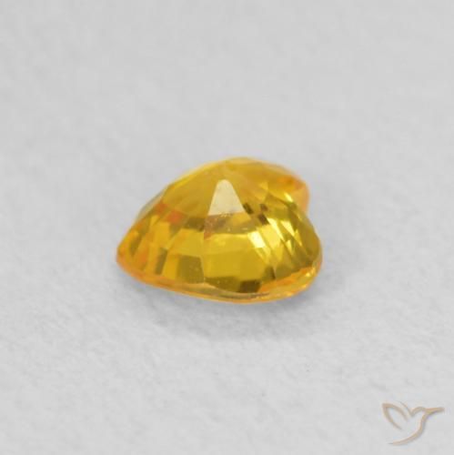 Saphir Or moyen naturelle Cœur, 0.39 ct, VS