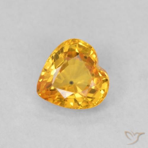 0.50ct Naturel Doré foncé Saphir, Cœur, VS