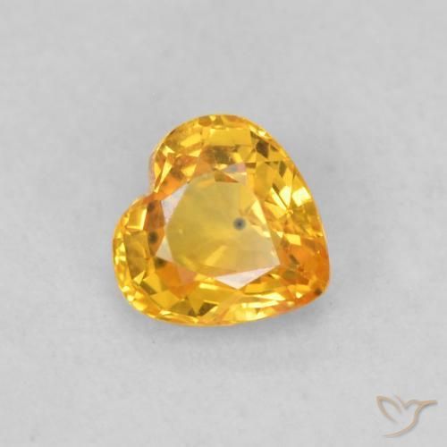 Saphir Doré foncé naturelle Cœur, 0.50 ct, VS
