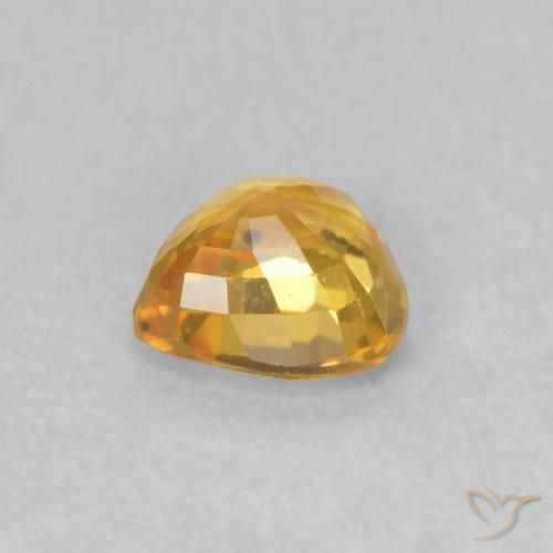 Saphir Doré foncé naturelle Cœur, 0.50 ct, VS