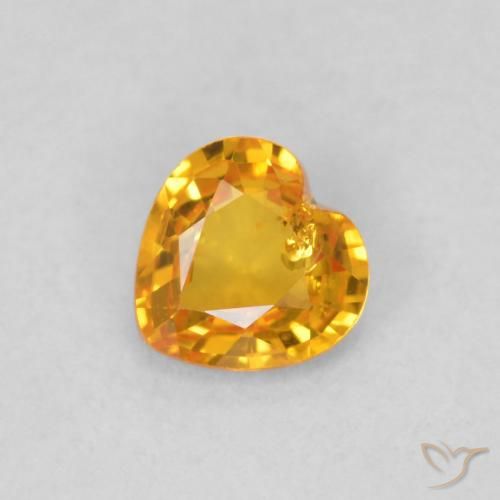 Saphir Orange moyen naturelle Cœur, 0.40 ct, VS