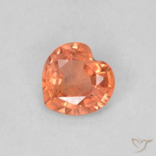 0.34ct Naturel Orange moyen Saphir, Cœur, VS