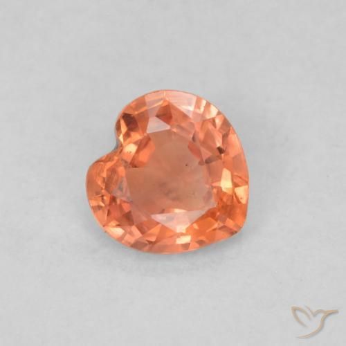 Saphir Orange moyen naturelle Cœur, 0.34 ct, VS