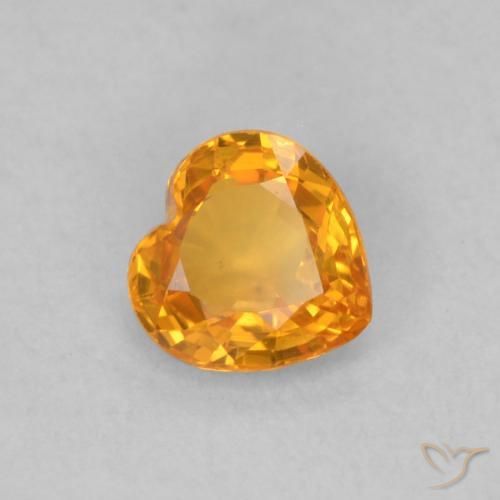 Saphir Miel Orange naturelle Cœur, 0.44 ct, VS