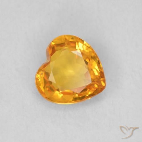Saphir Abricot orange naturelle Cœur, 0.43 ct, VS