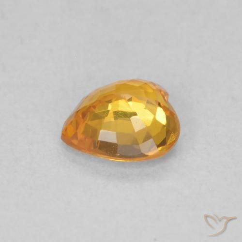 Saphir Abricot orange naturelle Cœur, 0.43 ct, VS