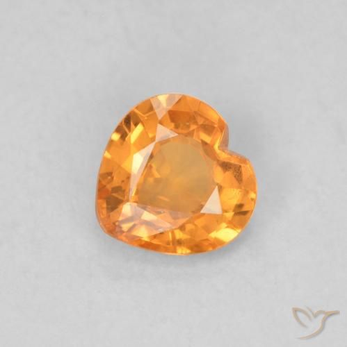 0.37ct Naturel Orange intense Saphir, Cœur, VS