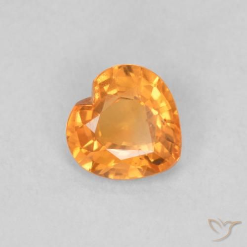 Saphir Orange intense naturelle Cœur, 0.37 ct, VS
