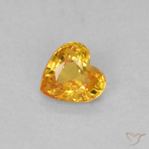 Saphir Orange vif naturelle Cœur, 0.34 ct, VS