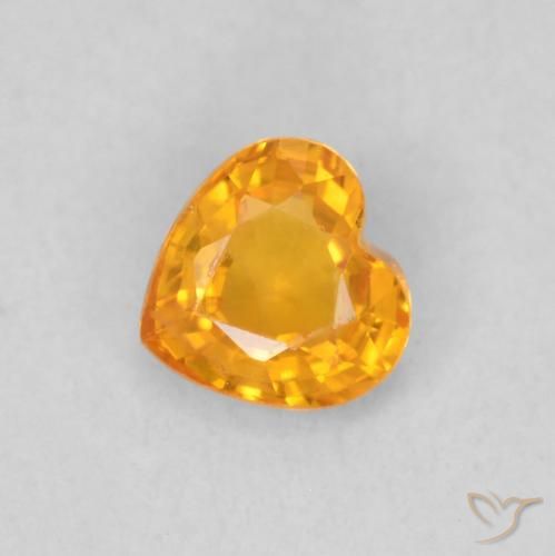Saphir Orange vif naturelle Cœur, 0.44 ct, VS