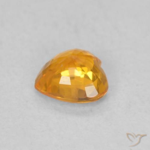Saphir Orange vif naturelle Cœur, 0.44 ct, VS