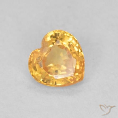 Saphir Orange-or léger naturelle Cœur, 0.43 ct, VS