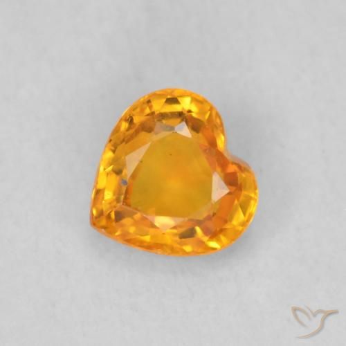 0.48ct Naturel Orange vif Saphir, Cœur, VS