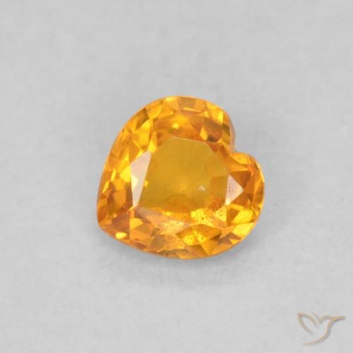 0.40ct Naturel Orange intense Saphir, Cœur, VS