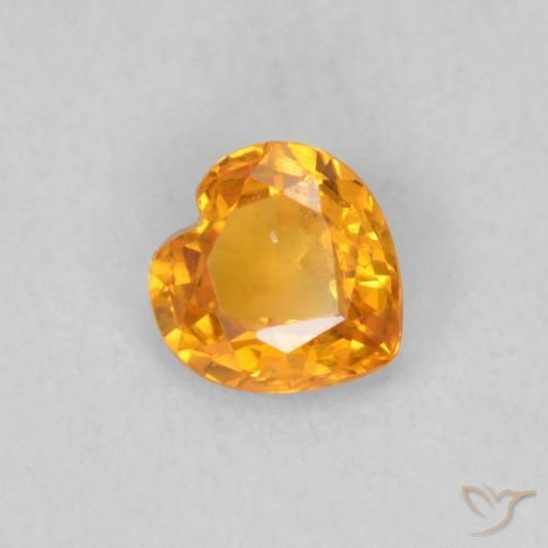 Saphir Orange intense naturelle Cœur, 0.40 ct, VS