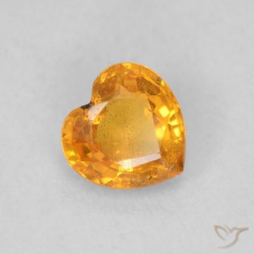 Saphir Miel Orange naturelle Cœur, 0.47 ct, VS