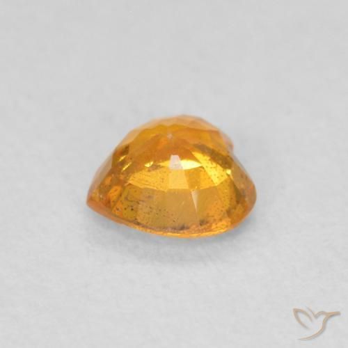 Saphir Miel Orange naturelle Cœur, 0.47 ct, VS
