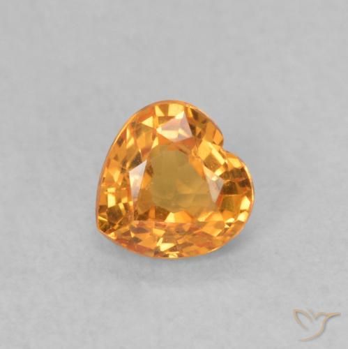 Saphir Abricot orange naturelle Cœur, 0.40 ct, VS