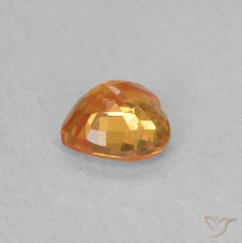 Saphir Abricot orange naturelle Cœur, 0.40 ct, VS