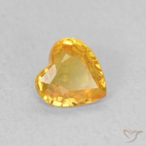 Saphir Orange-or naturelle Cœur, 0.41 ct, VS
