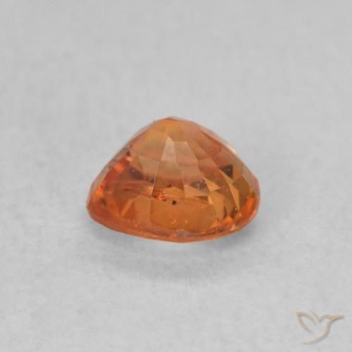 Saphir Orange feu naturelle Cœur, 0.53 ct, VS