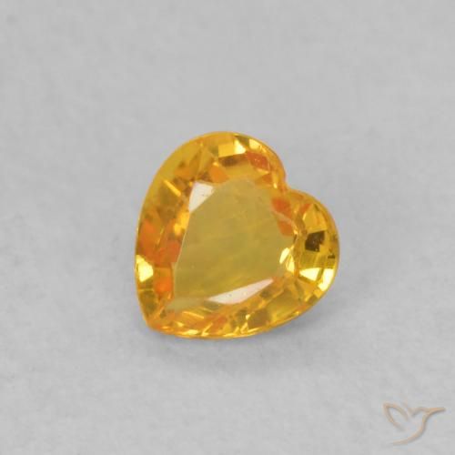 Saphir Orange moyen naturelle Cœur, 0.32 ct, VS