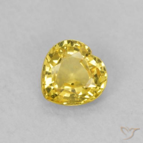 Saphir Jaune Toscane naturelle Cœur, 0.39 ct, VS