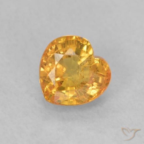 0.54ct Naturel Orange vif Saphir, Cœur, VS