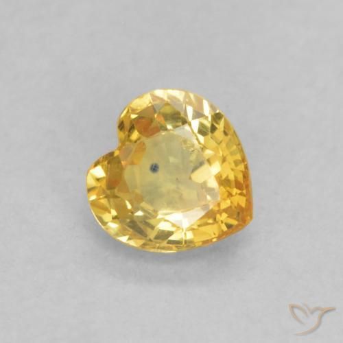 Saphir Doré naturelle Cœur, 0.49 ct, VS