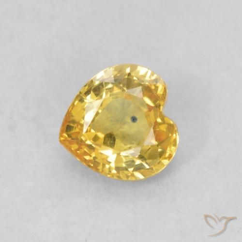 Saphir Doré naturelle Cœur, 0.49 ct, VS