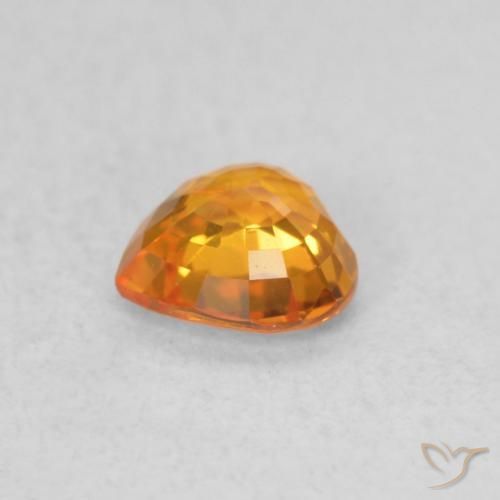 Saphir Orange vif naturelle Cœur, 0.42 ct, VS