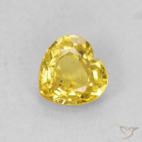Saphir Jaune moyen naturelle Cœur, 0.50 ct, VS