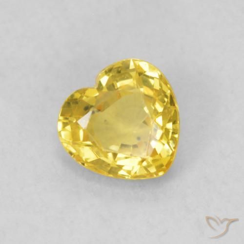 Saphir Jaune moyen naturelle Cœur, 0.50 ct, VS