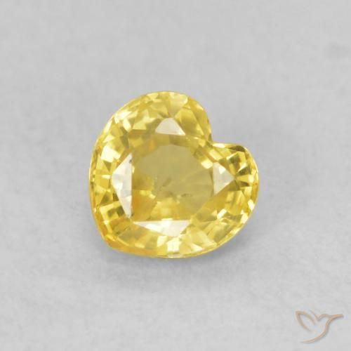 0.49ct Naturel Jaune moyen Saphir, Cœur, VS, Photo A