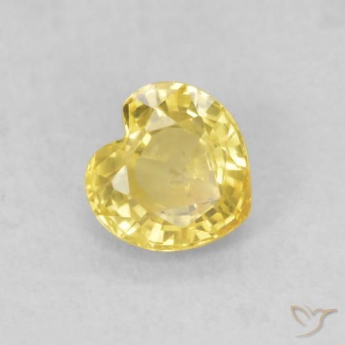 Saphir Jaune moyen naturelle Cœur, 0.49 ct, VS