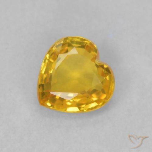 0.48ct Naturel Doré Saphir, Cœur, VVS-VS