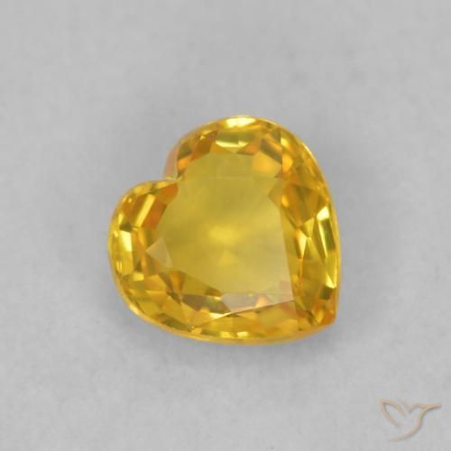 Saphir Doré naturelle Cœur, 0.48 ct, VVS-VS