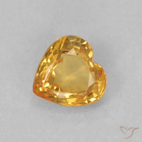 Saphir Orange-or naturelle Cœur, 0.46 ct, VVS-VS