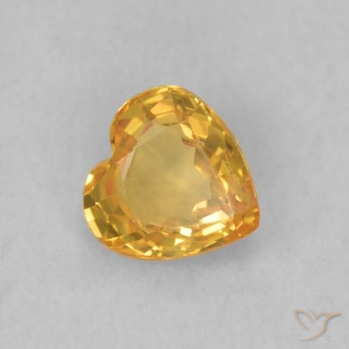 Saphir Orange-or naturelle Cœur, 0.46 ct, VVS-VS