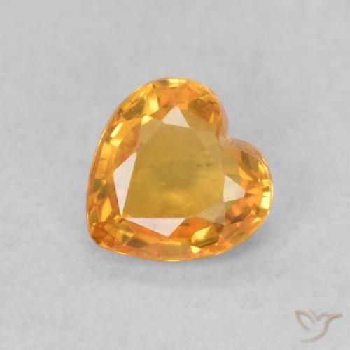 0.45ct Naturel Abricot orange Saphir, Cœur, VVS-VS