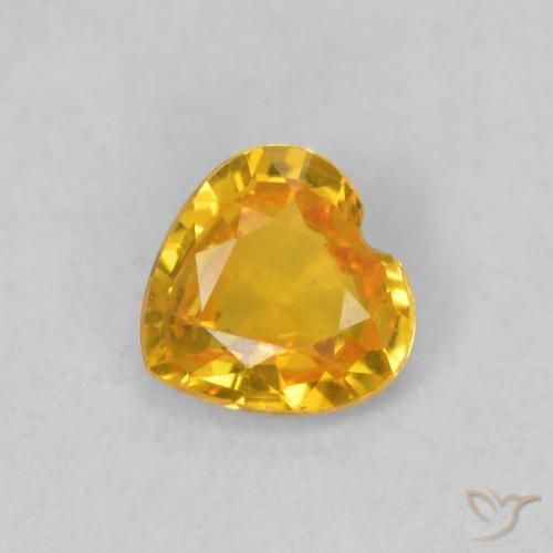 Saphir Doré vif naturelle Cœur, 0.39 ct, VVS-VS