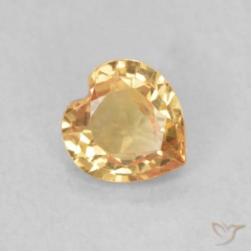 0.41ct Naturel Doré Saphir, Cœur, VVS-VS