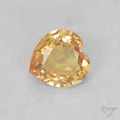 Saphir Doré naturelle Cœur, 0.41 ct, VVS-VS