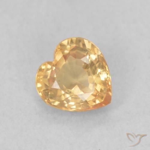Saphir Doré naturelle Cœur, 0.44 ct, VVS-VS