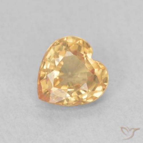 Saphir Doré naturelle Cœur, 0.44 ct, VVS-VS