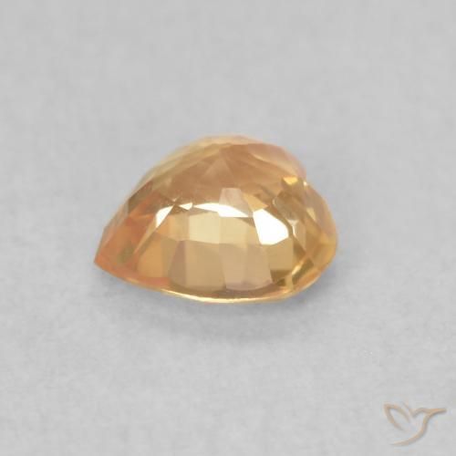 Saphir Doré naturelle Cœur, 0.44 ct, VVS-VS