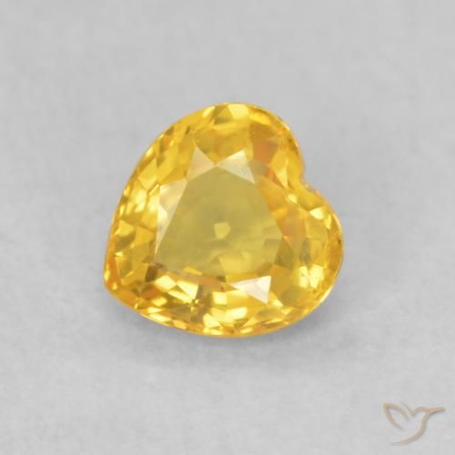 0.44ct Naturel Doré moyen Saphir, Cœur, VVS-VS
