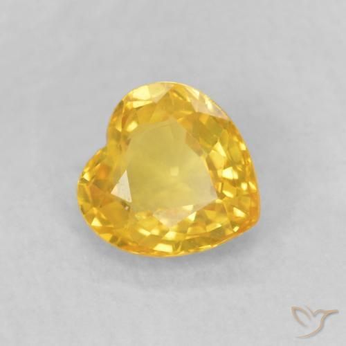 Saphir Doré moyen naturelle Cœur, 0.44 ct, VVS-VS